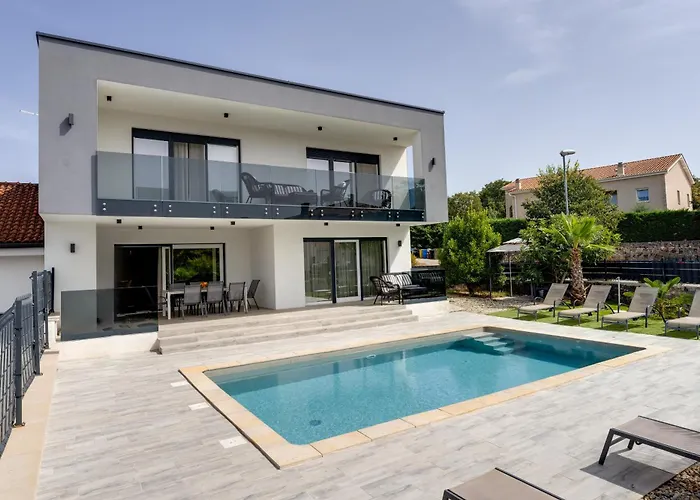 Beautiful New With A Pool Near - By Traveler Tourist Agency Krk Id 2410 Villa Pinezići